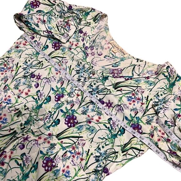 California gypsy floral shorts romper size large - Picture 14 of 15